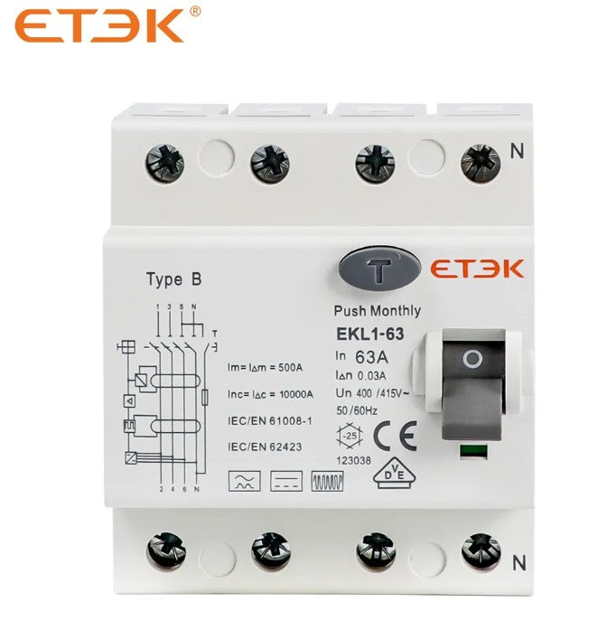 ETEK EKL1-63B-tyypin vikavirtasuoja