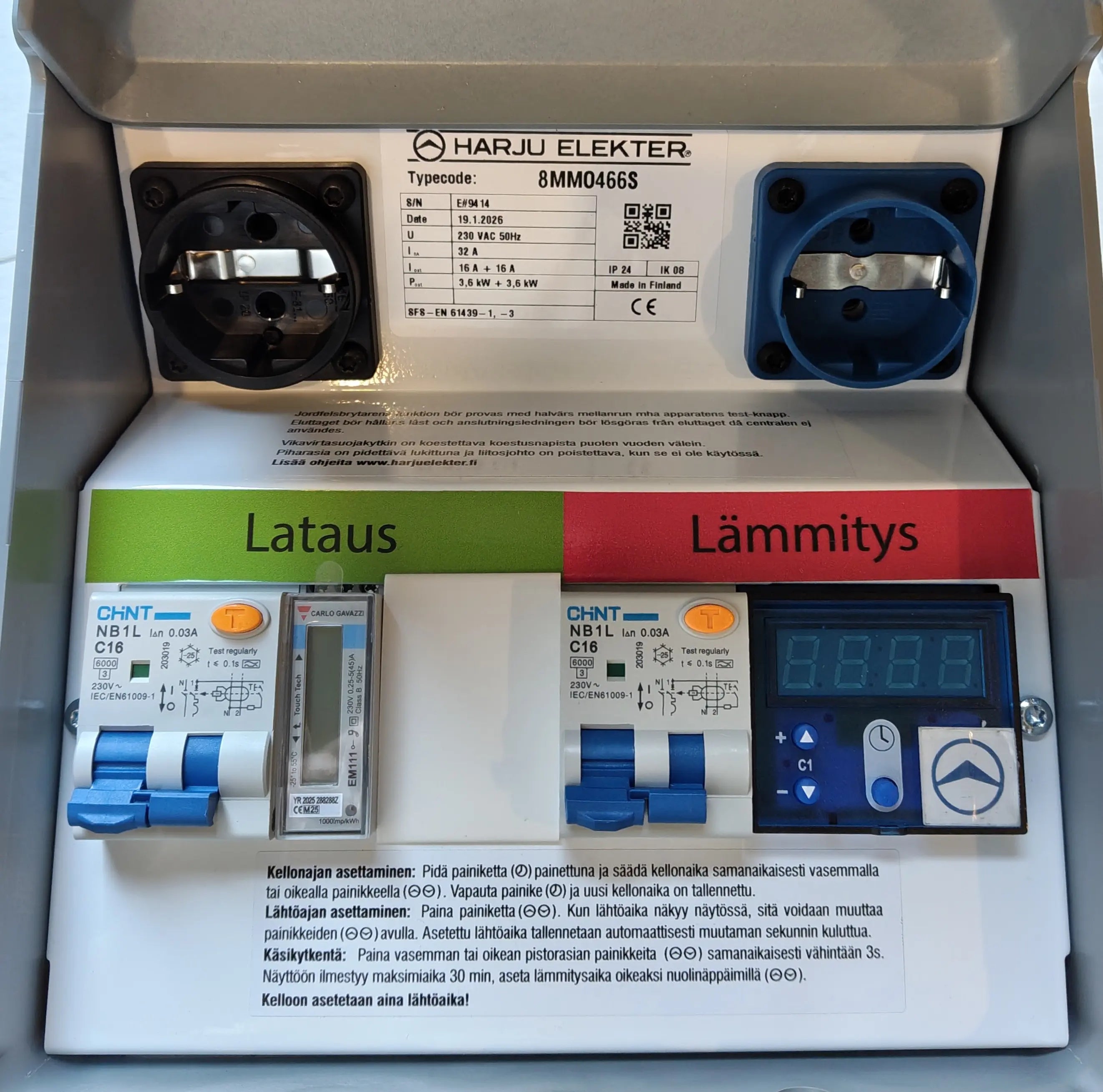 Harju Elekter 8MMO466S Latausrasia Energiamittarilla Schuko MID Harju Elekter 8MMO466S Latausrasia Energiamittarilla Schuko MID