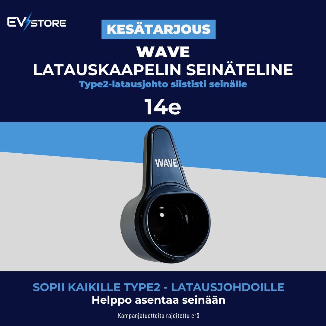 Wave Type 2 latauskaapelin seinäteline