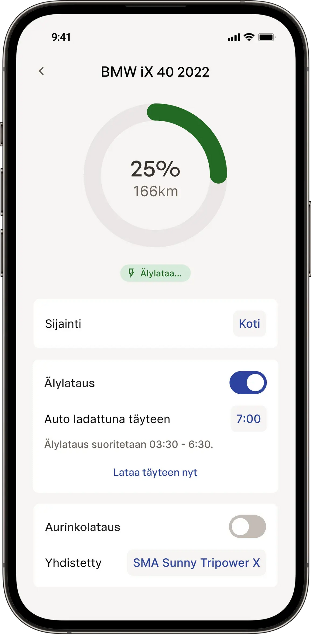 Walle16S latausaseman ojaukseen tarkoitettu mobiilisovellus Synergi