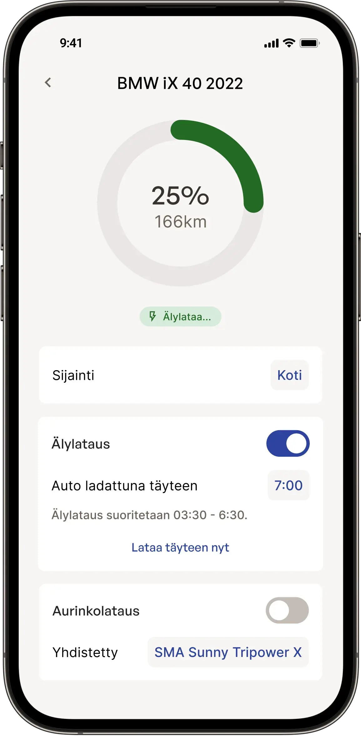 Walle16S latausaseman ojaukseen tarkoitettu mobiilisovellus Synergi