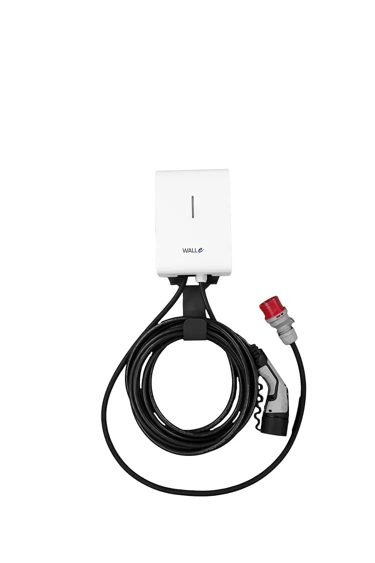 Walle16S latausasema CEE 16A kytkennällä, väri valkoinen, edestäpäin kuvattu