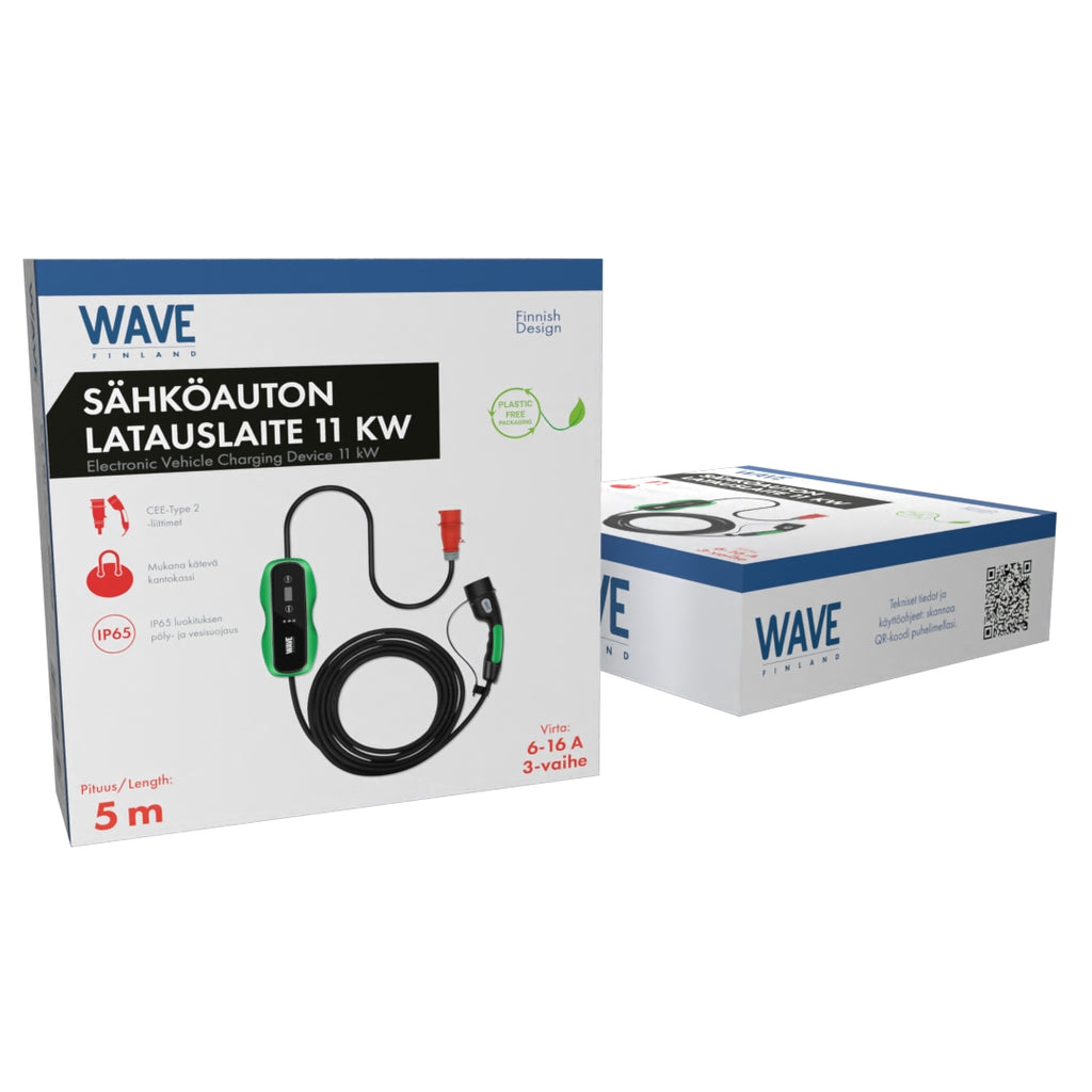 Wave 16A CEE latauslaite 11 kW (Type 2, 5 m)