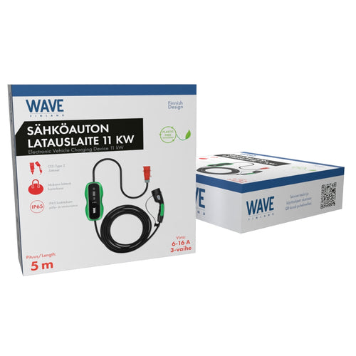 Wave 16A CEE latauslaite 11 kW (Type 2, 5 m)