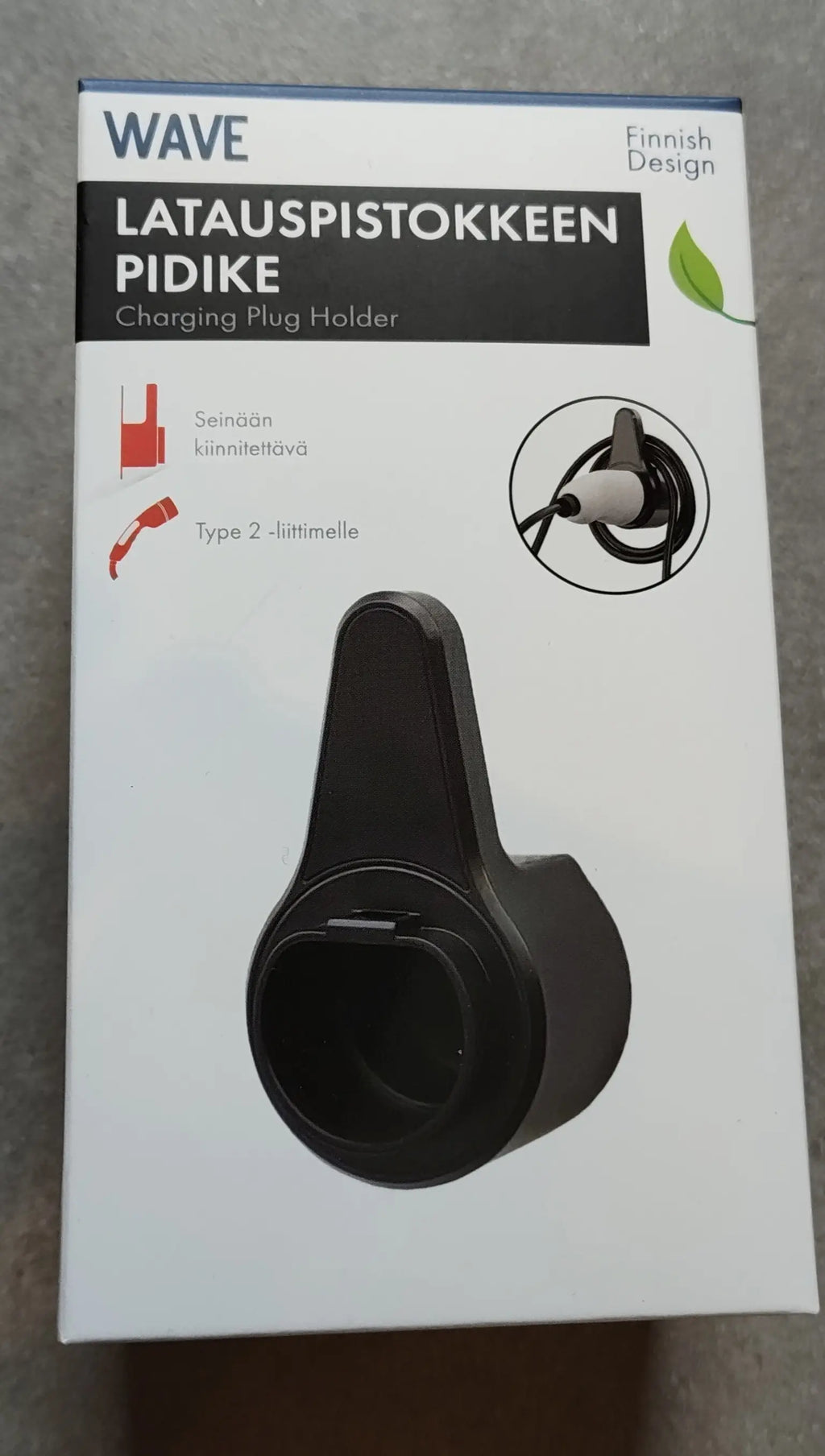Wave latauspistokkeen pideke tuotelaatikko