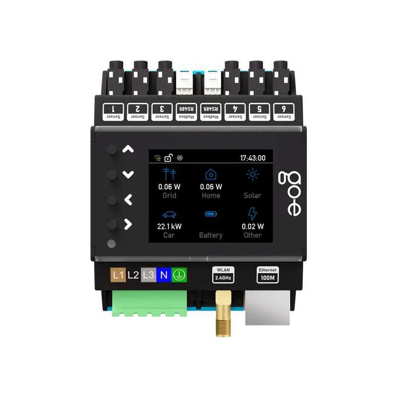 go-e kuormanhallintayksikkö edestä